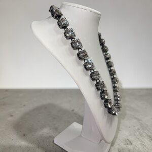 J.Crew Prong Set Clear Crystal Rivoli Collar Necklace – Japanned